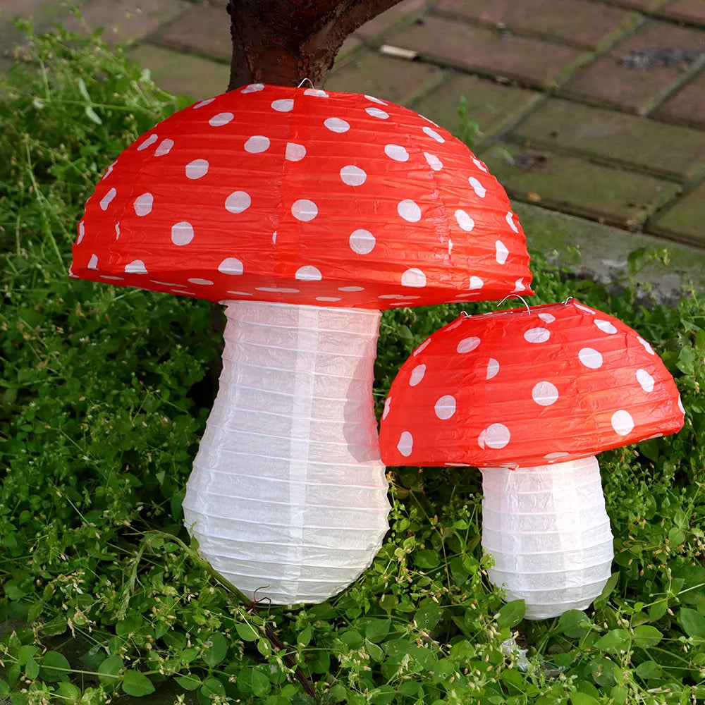 Hanging Lamp Large Mushroom Shaped Paper Lanterns for Baby Shower Wedding Birthday Party Decor Jungle Theme Gift Oasis Select 12inch