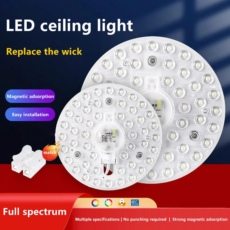 Hot Sale 1 Set Magnetic Suction LED Panel Circle Ring Light 12W 18W 24W 36W 48W 72W LED Round AC220V Ceiling Lamp Light Source Oasis Select
