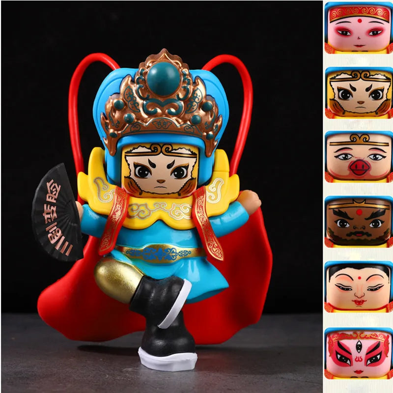 Sichuan Opera Face Changing doll Sichuan Opera facial makeup frosted face changing doll Chinese style handicraft opera doll Oasis Select 6-Six face