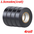 Electrical Insulating PVC Tapes Temperature Resistant Heat Black Insulating Tape Self Adhesive Electric Wire Protection Tapes Oasis Select 4roll(24m)
