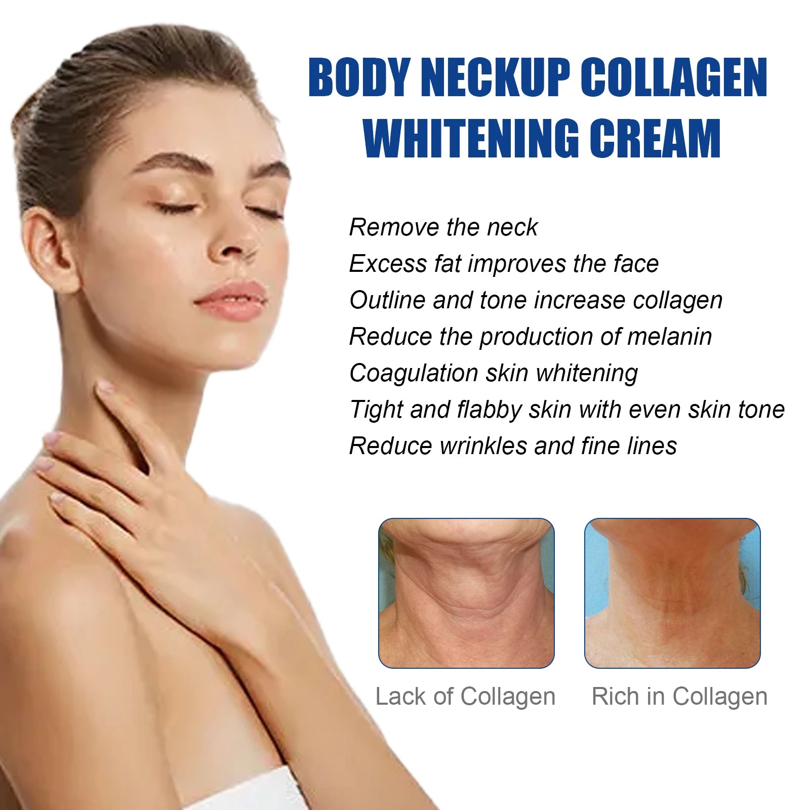 Collagen Neck Cream Lightens Neck Fine Lines Lifting Tightening Remove Double Chin Moisturizing Neck Brightening Cream Skincare Oasis Select