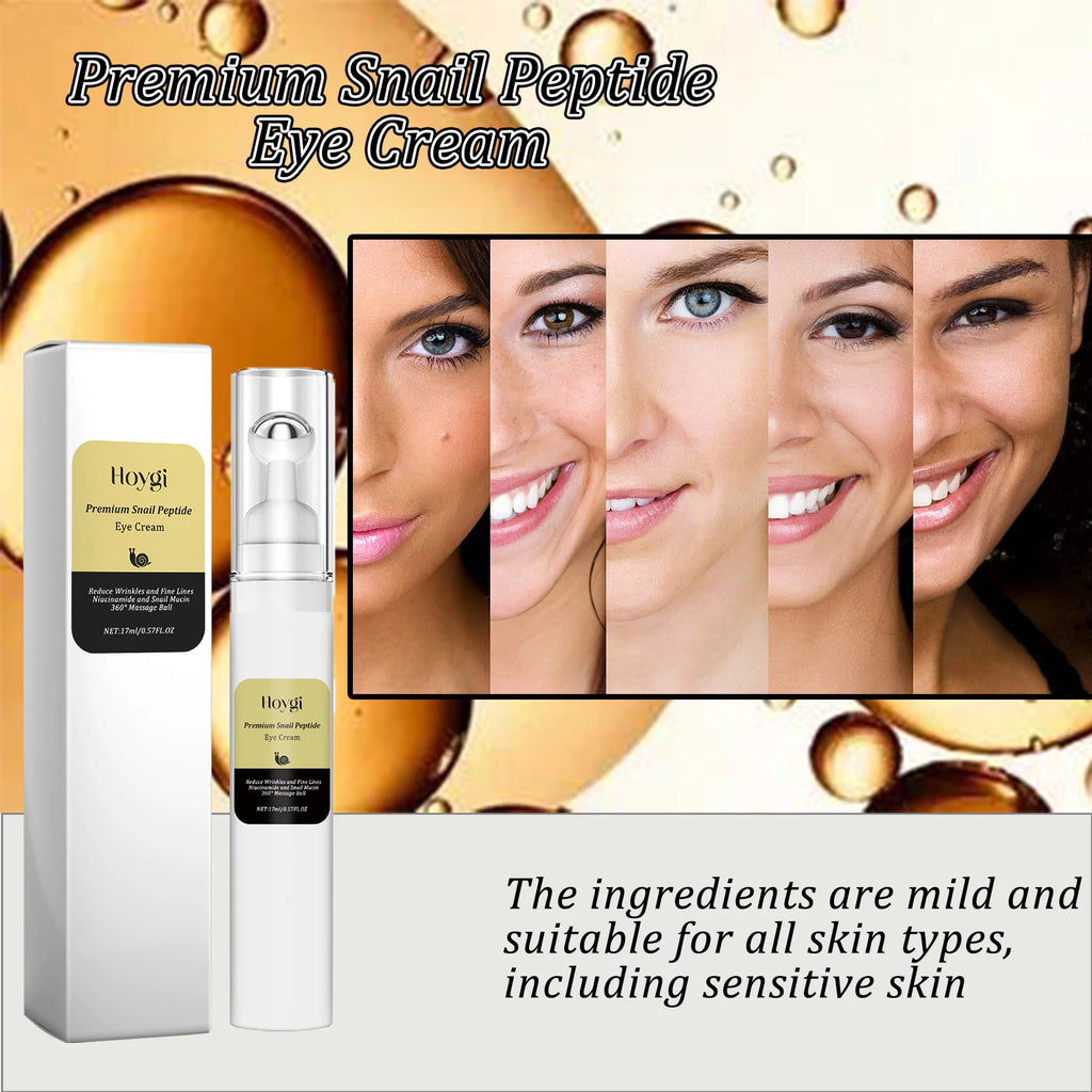 Snail Peptide Eye Cream Remove Eye Bag Anti-Puffiness Fade Dark Circle Firming Skin Roller Massage Nourishing Care Eye Cream Oasis Select
