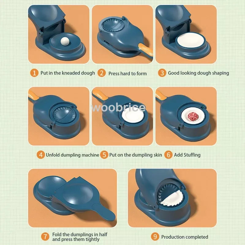 2 In1 Dumpling Maker DIY Kit Wrapper Presser Manual Labor-Saving Ravioli Empanadas Dough Skin Molder Machine Kitchen Gadgets Oasis Select