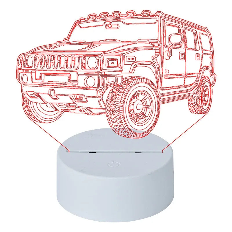 3D Acrylic LED Night Light Desktop Lamp | USB & Battery Powered