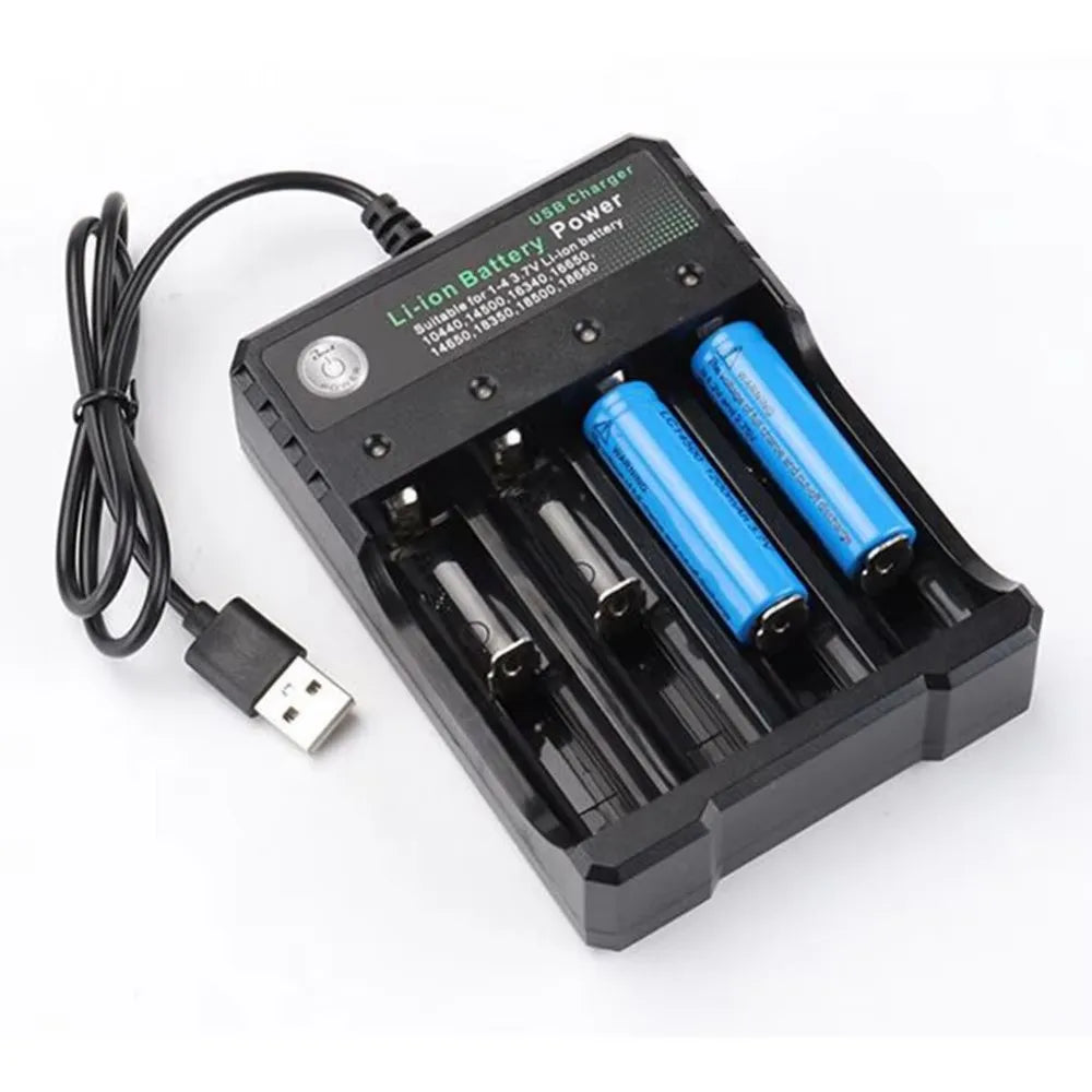 1/3/5pcs 4/2 Slots USB Charger Li-Ion Charging Li-Ion Battery Portable Rechargeable Battery Charger For 18650 Battery Charger Oasis Select 4 Slots USB-1pcs