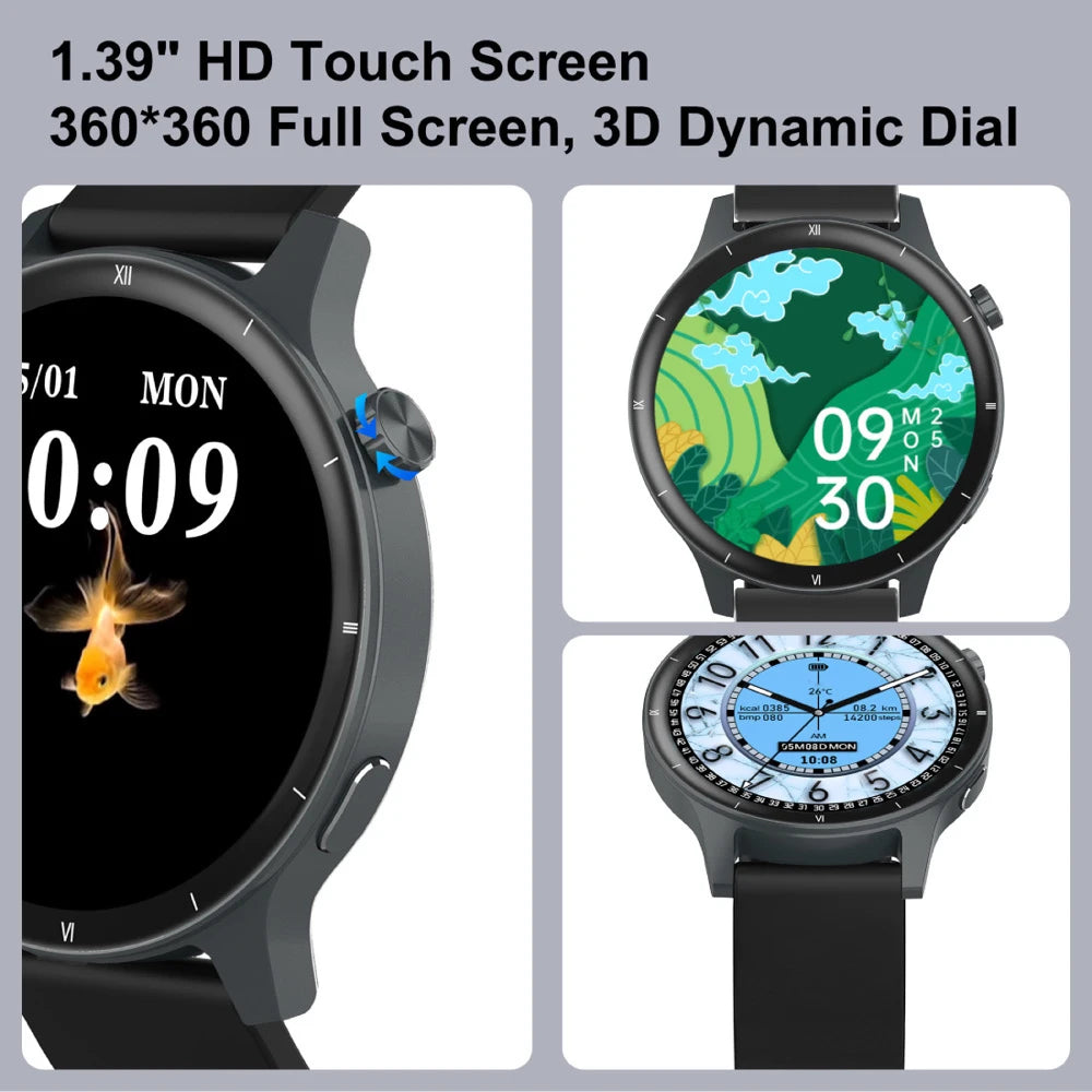IP68 Waterproof Smartwatch 3D Dynamic Watch Face HD Screen Smart Watches Sports Fitness Weather Voice Assistant Blue Tooth Call Oasis Select