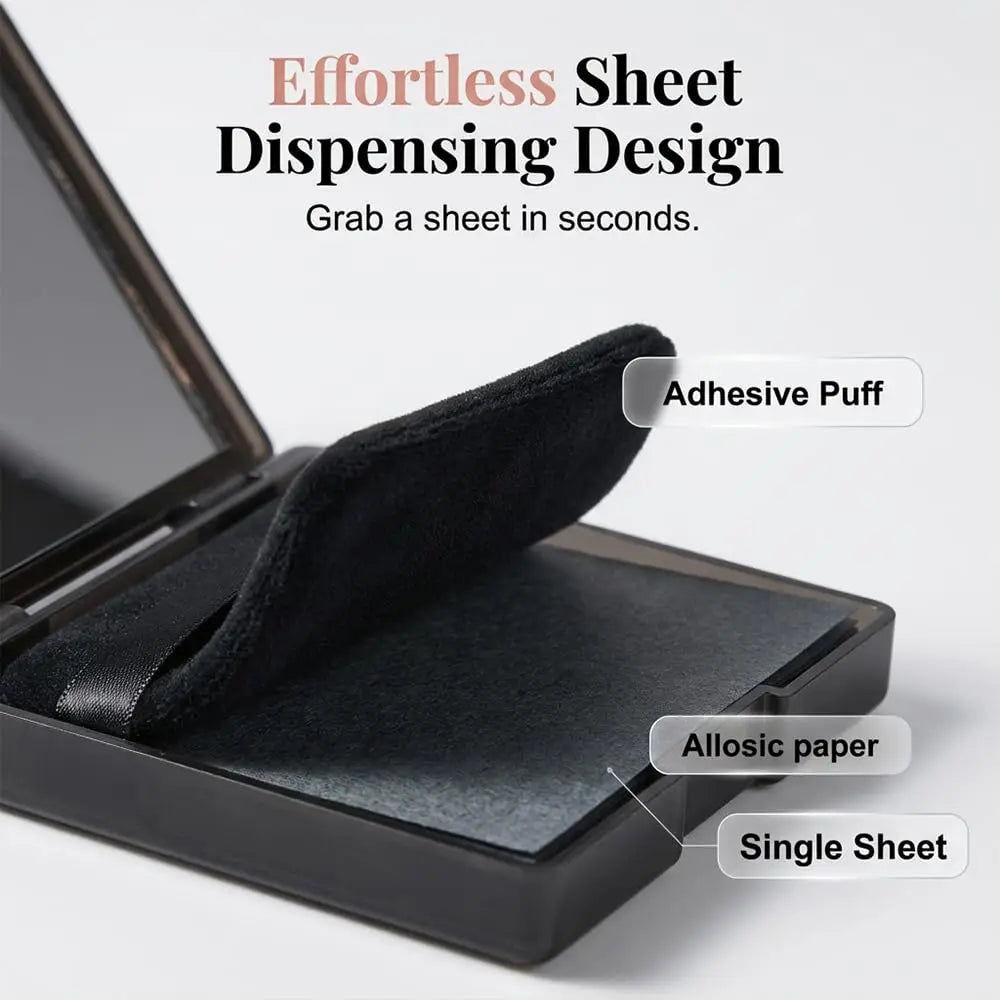 Oil Blotting Sheets for Face, Face Blotting Sheets for Oily Skin with Mirror & Makeup Puff, Oily Skin Blotting Paper for Women Oasis Select