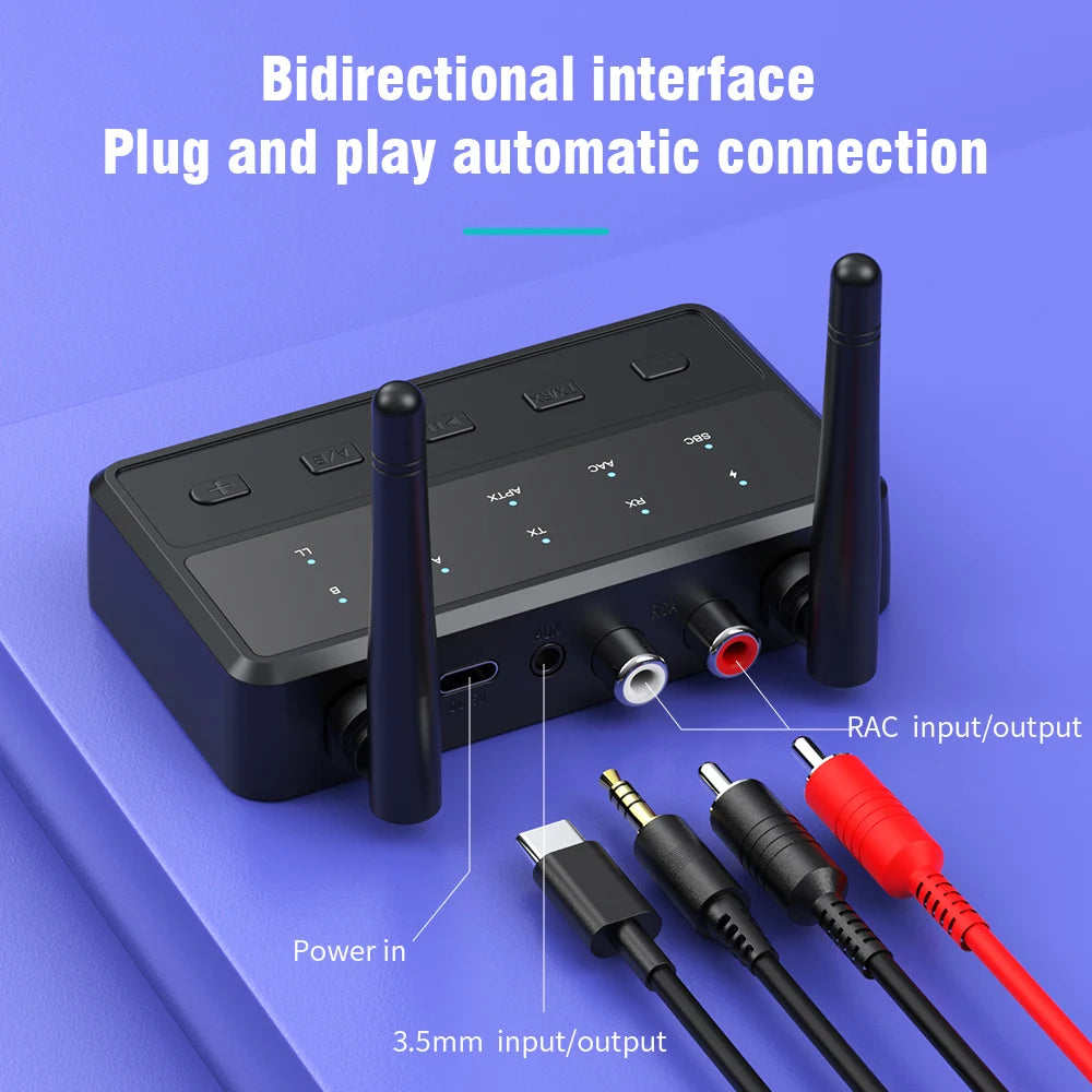 Desktop aptX-Adaptive AD/HD/LL AAC 2 in 1 Bluetooth Audio Transmitter Receiver 3.5MM AUX RCA Stereo HiFi Music Wireless Adapter Oasis Select