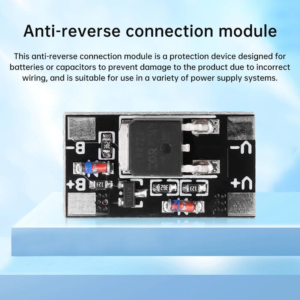 12A Battery Capacitor Positive and Negative Reverse Connection Protection Board 3V-28V 12A Anti-reverse Connection Module Oasis Select
