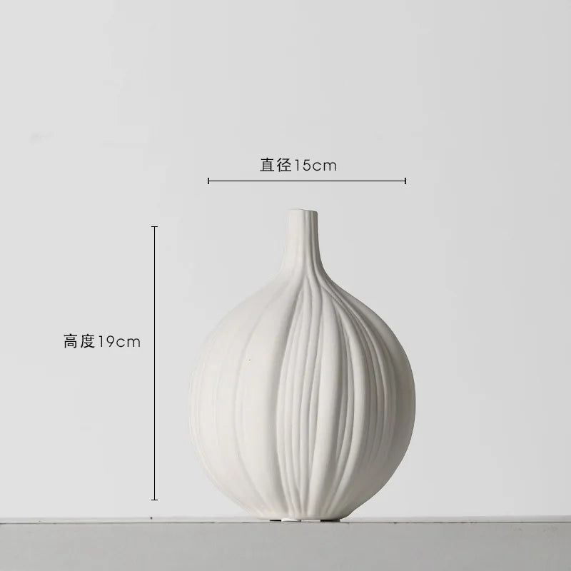 Simple and Creative Simple Elegant Ceramic Vase Decoration Dry Flower Arranger Living Room Advanced Sense of Home Decoration Oasis Select B