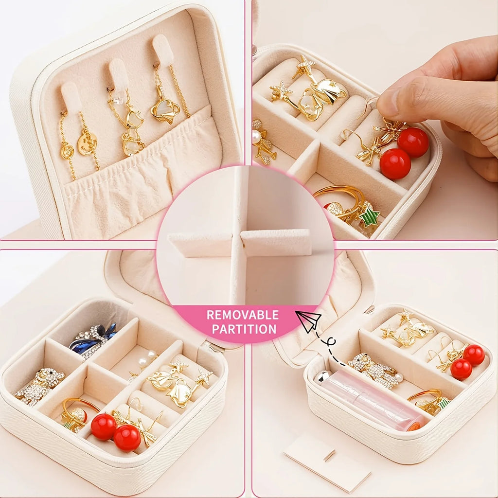 Mini Jewelry Box, Travel Portable Jewelry Case For Ring, Pendant, Earring, Necklace, Bracelet Organizer Storage Holder Boxes Oasis Select