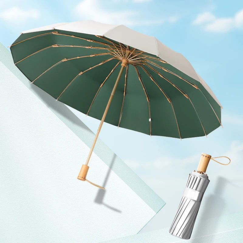 16 Bone titanium silver sun umbrella super sun protection UV umbrella sunshine and rain umbrella Oasis Select