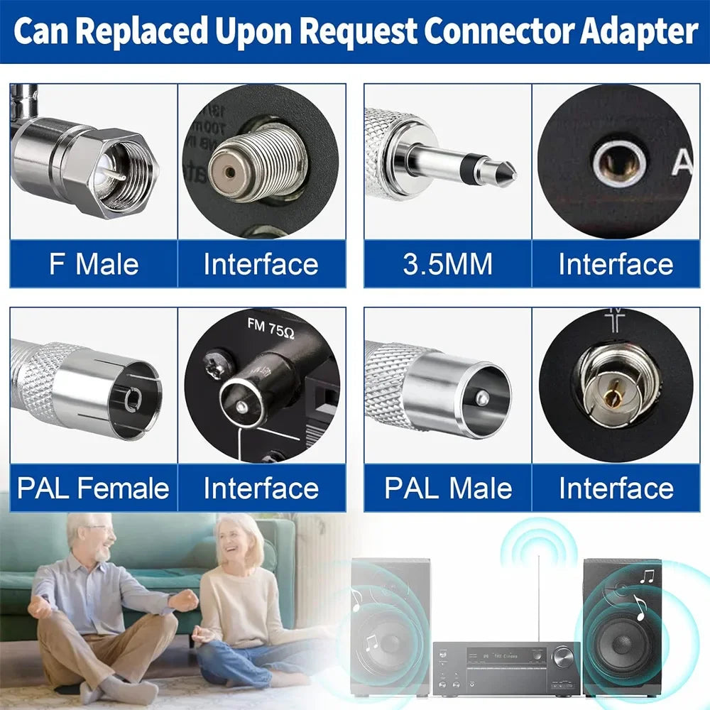 Home radio antenna, FM/AM antenna, DAB digital antenna, universal telescopic rod, digital TV antenna Oasis Select