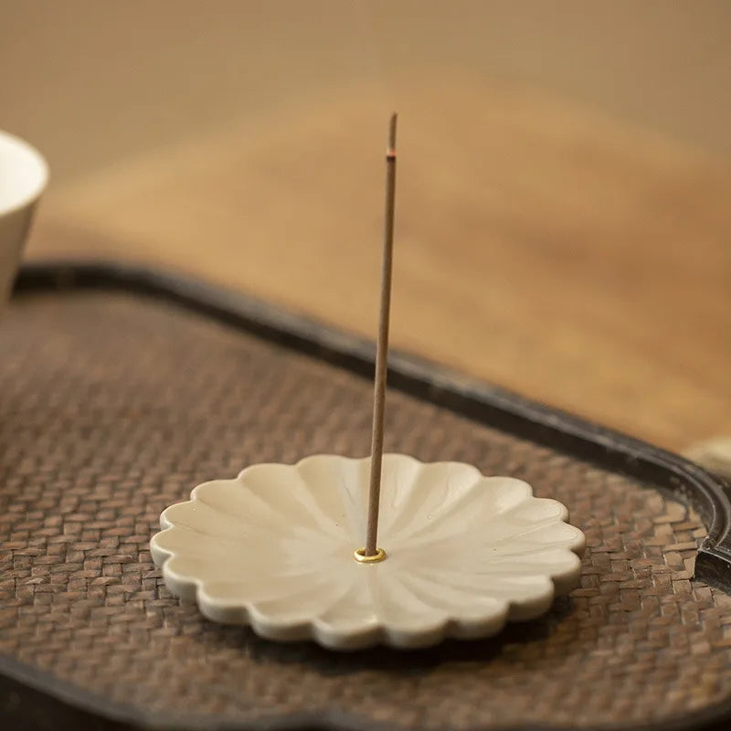Flower Pattern Incense Stick Holder Incense Burner Stick Holder Line Plate Sandalwood Coil Base Studios Home Decoration Gift Oasis Select galsang