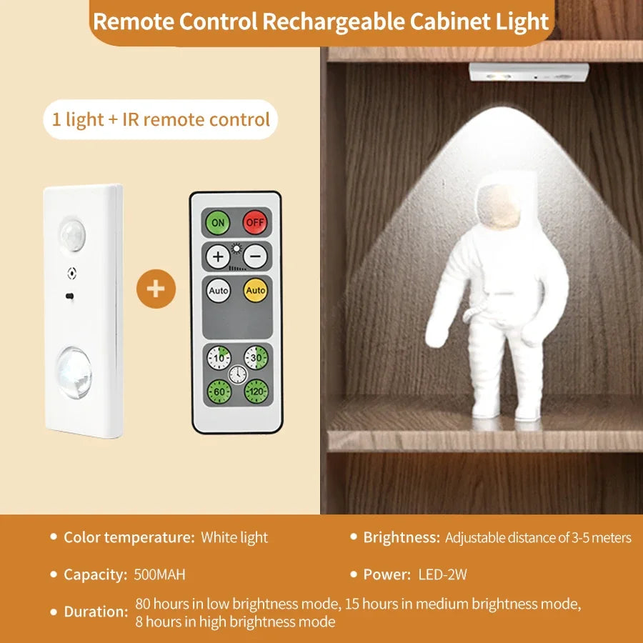 Rechargeable LED Motion Sensor Cabinet Light – Remote & Timer LED Cabinet Light Oasis Select 1Light 1Remote White