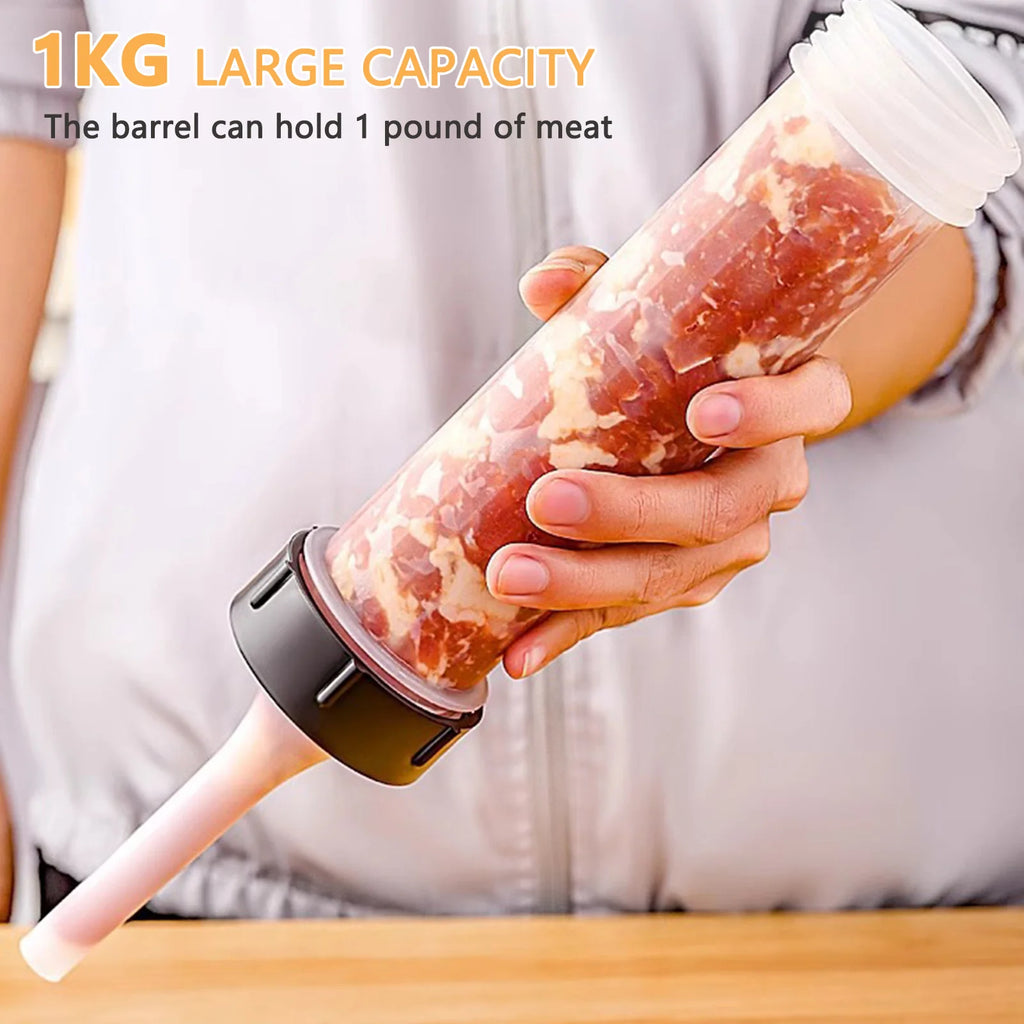 Manual Sausage Maker with 3 Filler Nozzles | Home Kitchen Tool