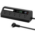 Touch Activated Desktop Charging Strip 3 Color 2AC 2USB Multi Outlet Power Socket Flame-Retardant Shell Lightweight Oasis Select Black