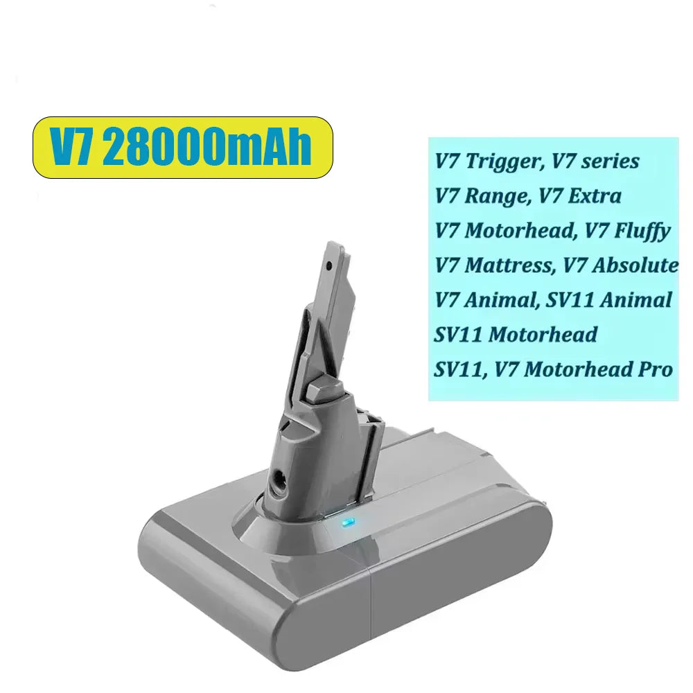 28000mAh Vacuum Cleaner Battery for Dyson V7 Battery, SV11 Series V7 FLUFFY Animal Rechargeable Battery Oasis Select V7 28000mAh