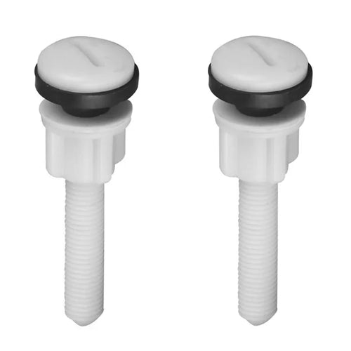 2Pcs/set 100mm Plastic Toilet Seat Bolt Water Tank Hinge Fitting Screws Rubber Washers Toilet Cover Tapping Fixing Replacement Oasis Select Default Title