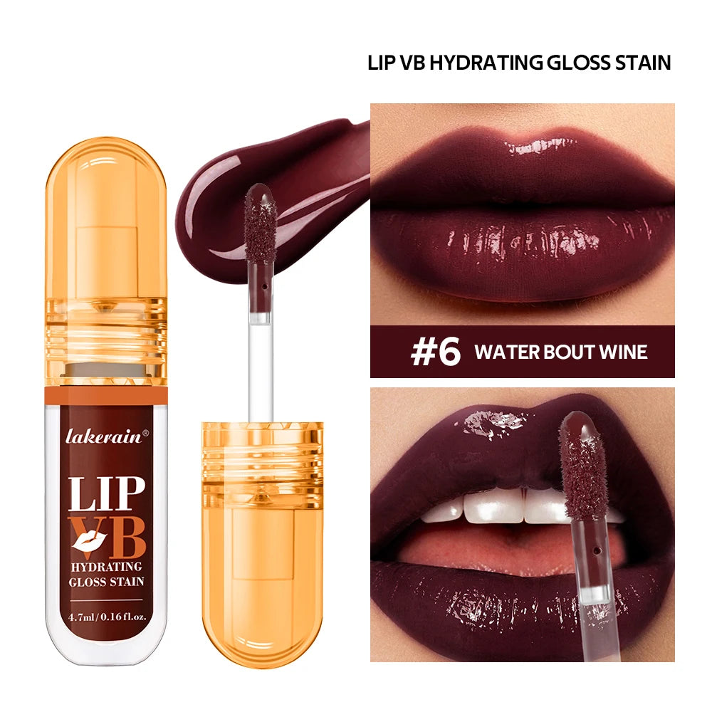 Lip Stain Vb Hydrating Gloss Stain 12Hr Long-Lasting Hydrating Hydra Honey Instant Glossy Wetness Moisturize Nourish Lips Makeup Oasis Select 6Water Bout Wine