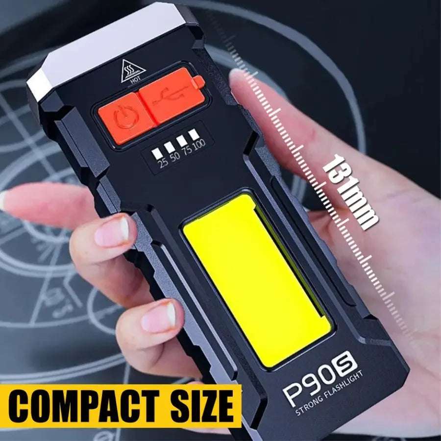 Super Bright USB Rechargeable LED Flashlight 3 Modes Built-in Battery Powered Torch Outdoor Emergency Light for Camping Hiking Oasis Select