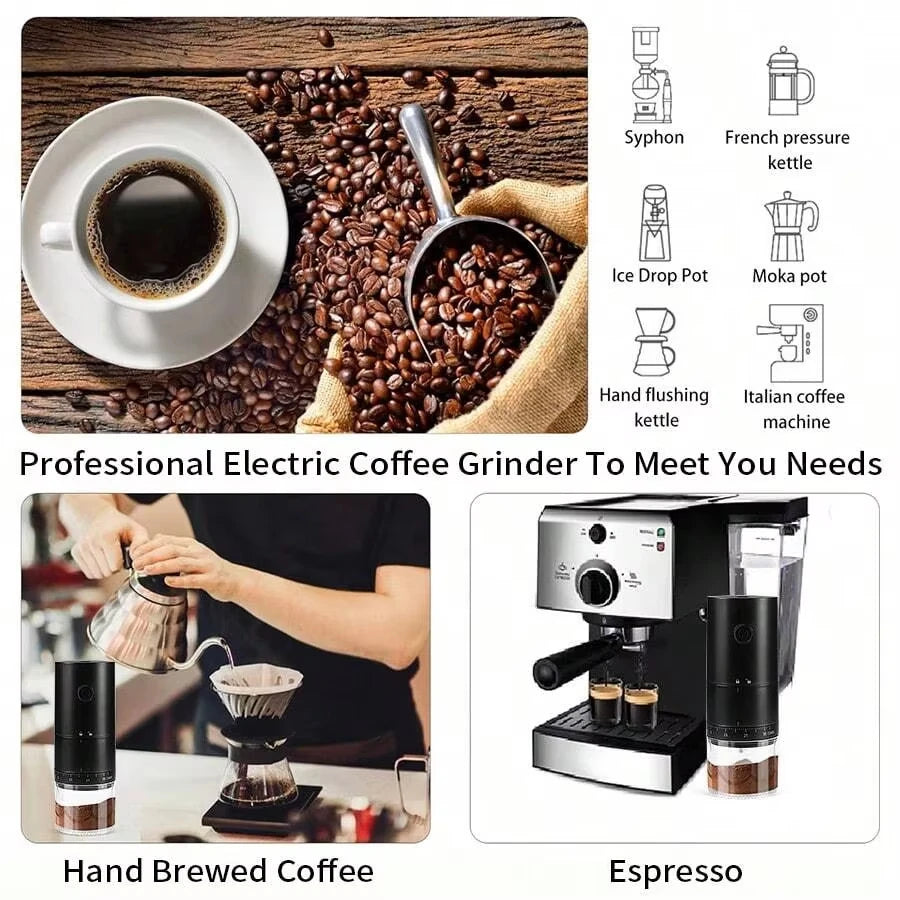 Electric Burr Coffee Grinder – 38 Levels, Rechargeable & Ceramic