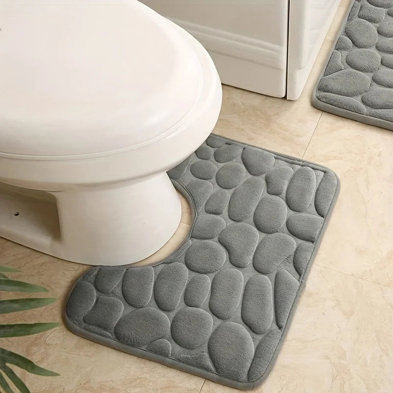 Washroom toilet foot mat U-shaped floor mat waterproof pad Bathroom bathroom water absorption anti-skid pad Oasis Select