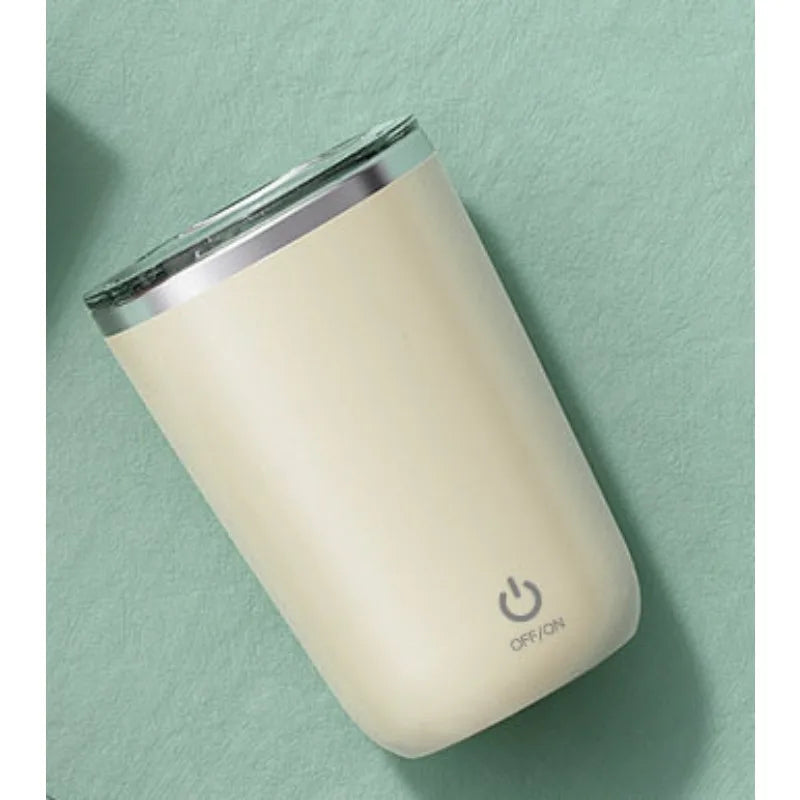 350ml Self-Stirring Mug Stainless Steel Thermal Insulation USB Rechargeable Auto Magnetic Mug Waterproof Self Mixing Coffee Cup Oasis Select Beige 350ml