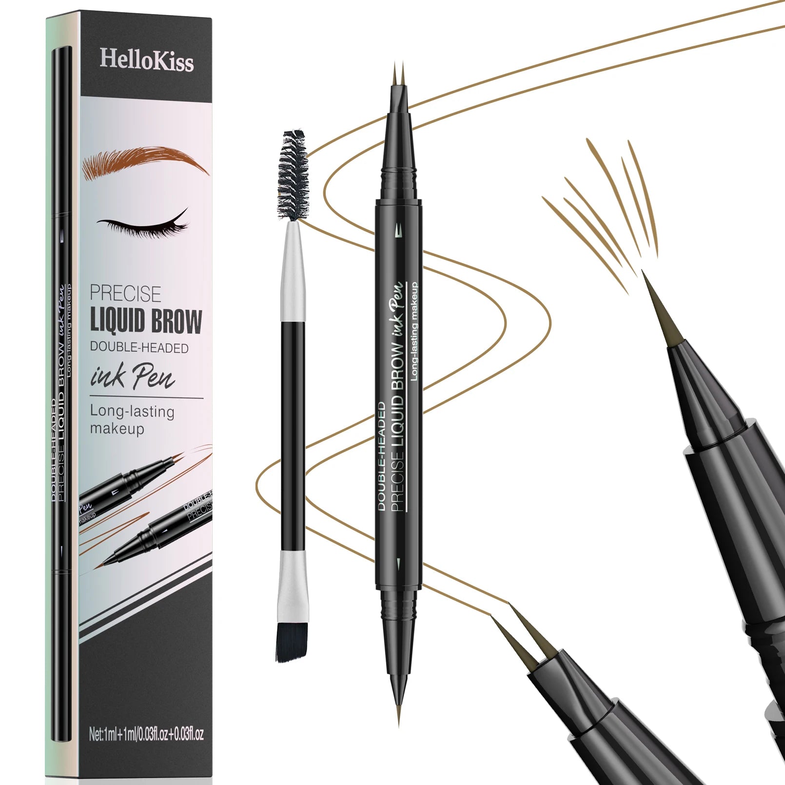 Waterproof Dual-Tip Liquid Brow Pen | Long-Lasting Wild Brows