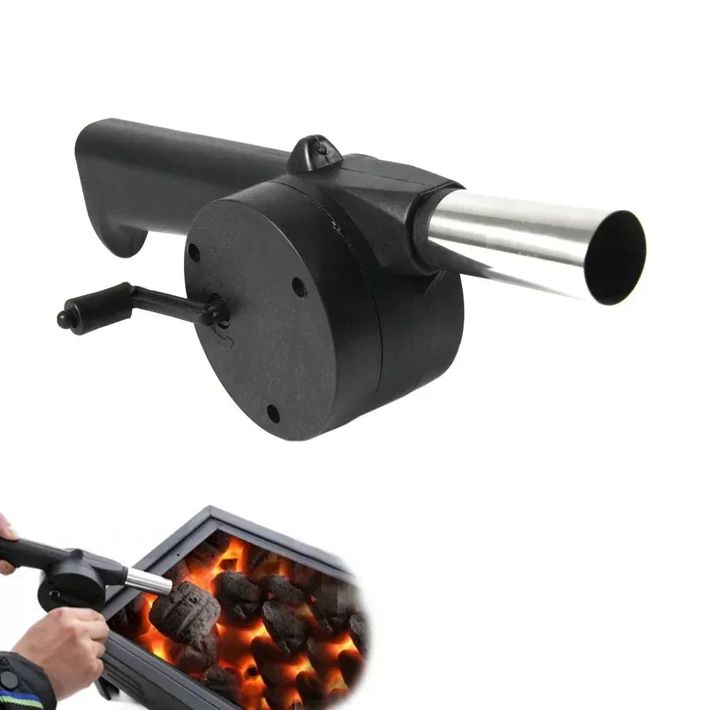 Outdoor Barbecue Fan Hand-cranked Air Blower Portable BBQ Grill Fire Bellows Tools Picnic Camping Accessories Barbeque Oasis Select