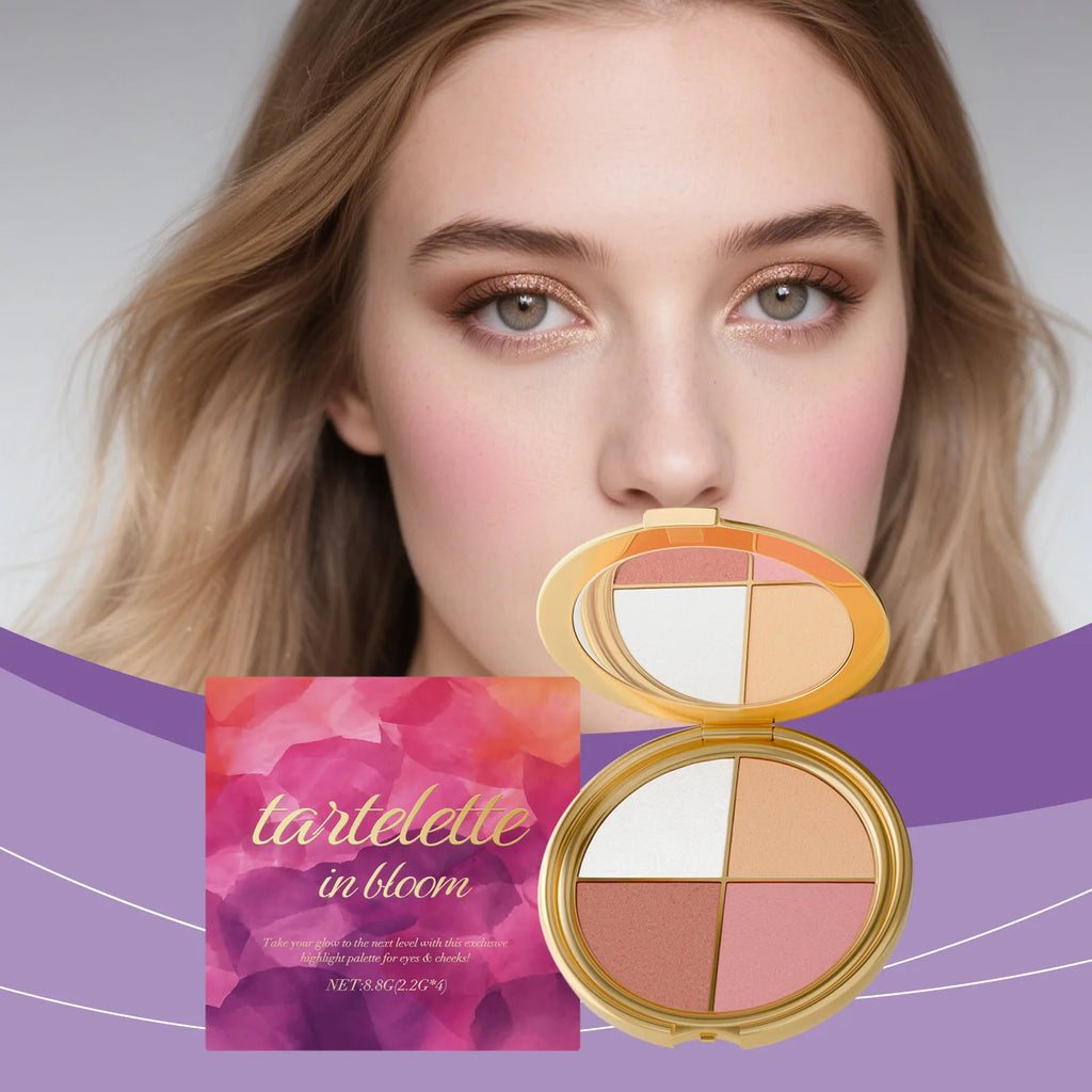 Highlight Powder Blusher Eye Shadow Plate Brighten Eye Area Smoothe Facial Skin Perfect Elegant Natural Look Portable Eye Makeup Oasis Select