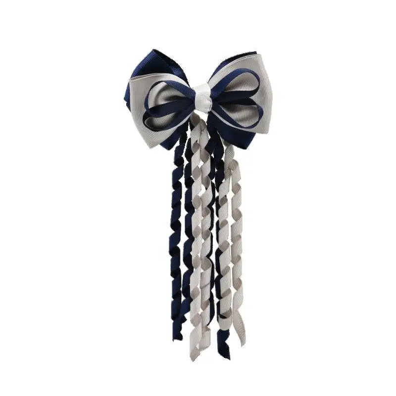 Festival Bow Hair Clips – Curly Ribbon Tassel Hairpins for Girls Hair Bow Clip Oasis Select A12