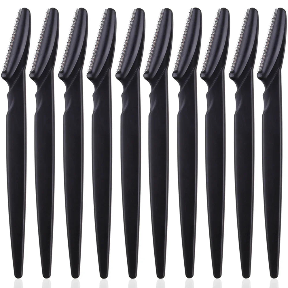3/4/10Pcs Eyebrow Trimmer Face Blade Shaver Portable Eye Brow Epilation Hair Removal Safety Eyebrow Cutting Woman Makeup Tools Oasis Select 10Pcs Black