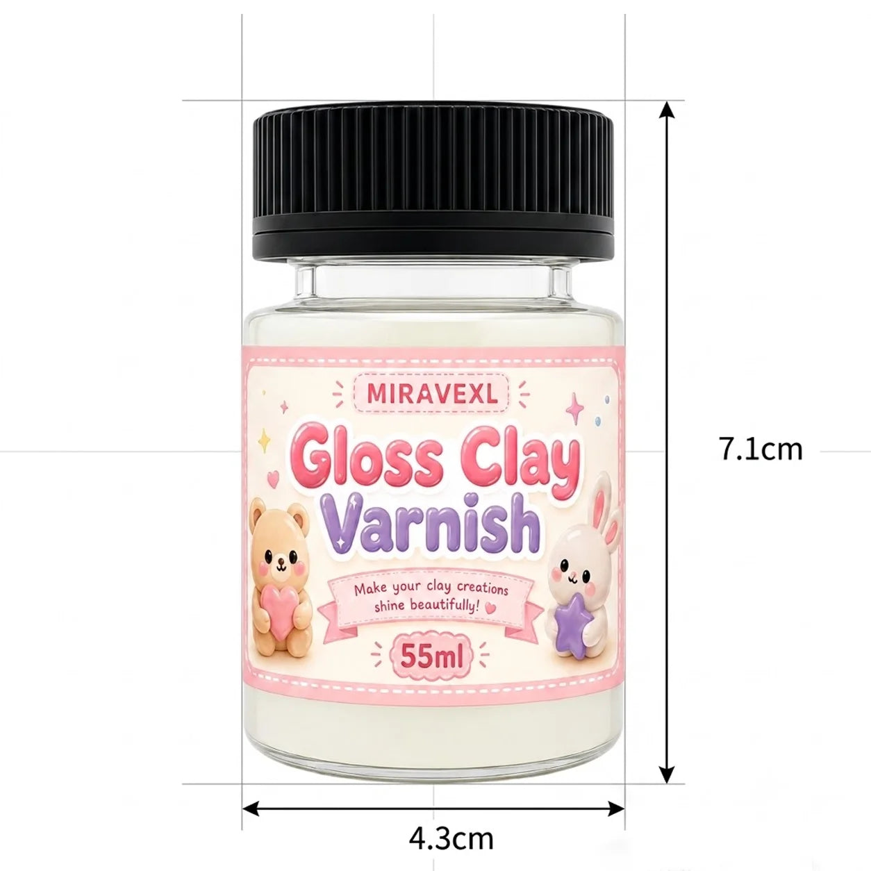 Gloss Clay Varnish Suitable for polymer clay, air-dry clay, pottery etc.; effectively prevents cracking and wear(Brush included) Oasis Select