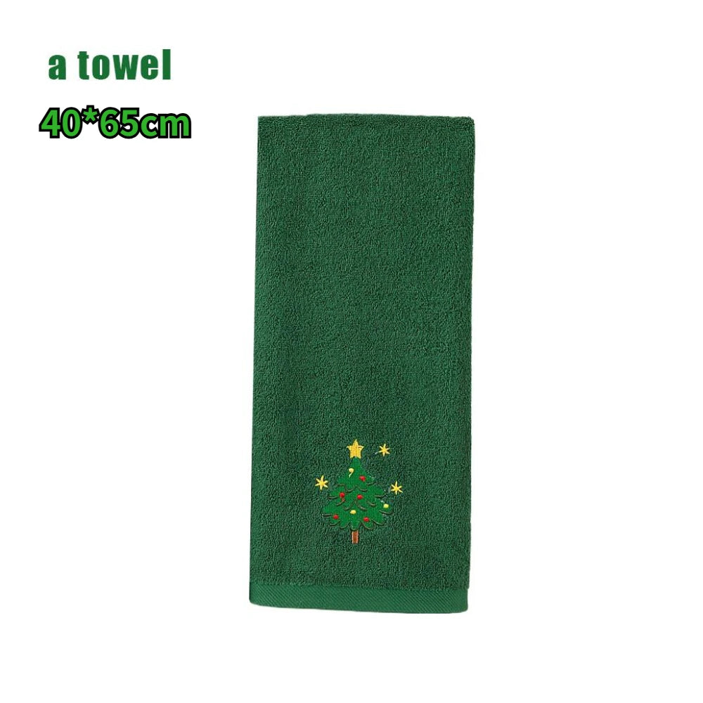 Christmas themed embroidered soft and skin friendly pure Cotton towels suitable for daily kitchen and bathroom use Oasis Select 02