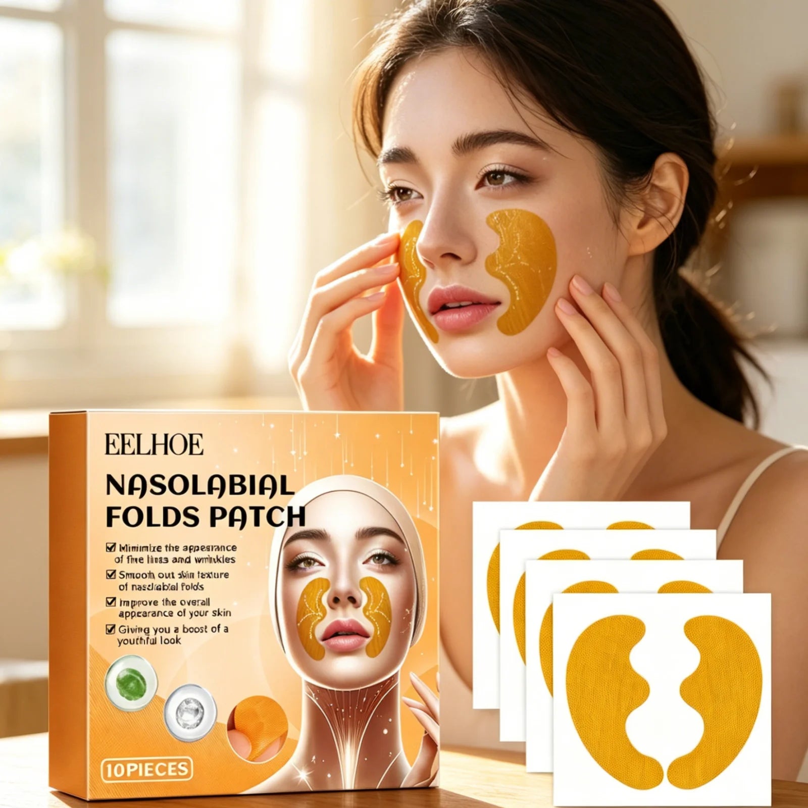 EELHOE Nasolabial Fold Patches – Anti-Wrinkle & Skin Firming Anti-Wrinkle Facial Patches Oasis Select