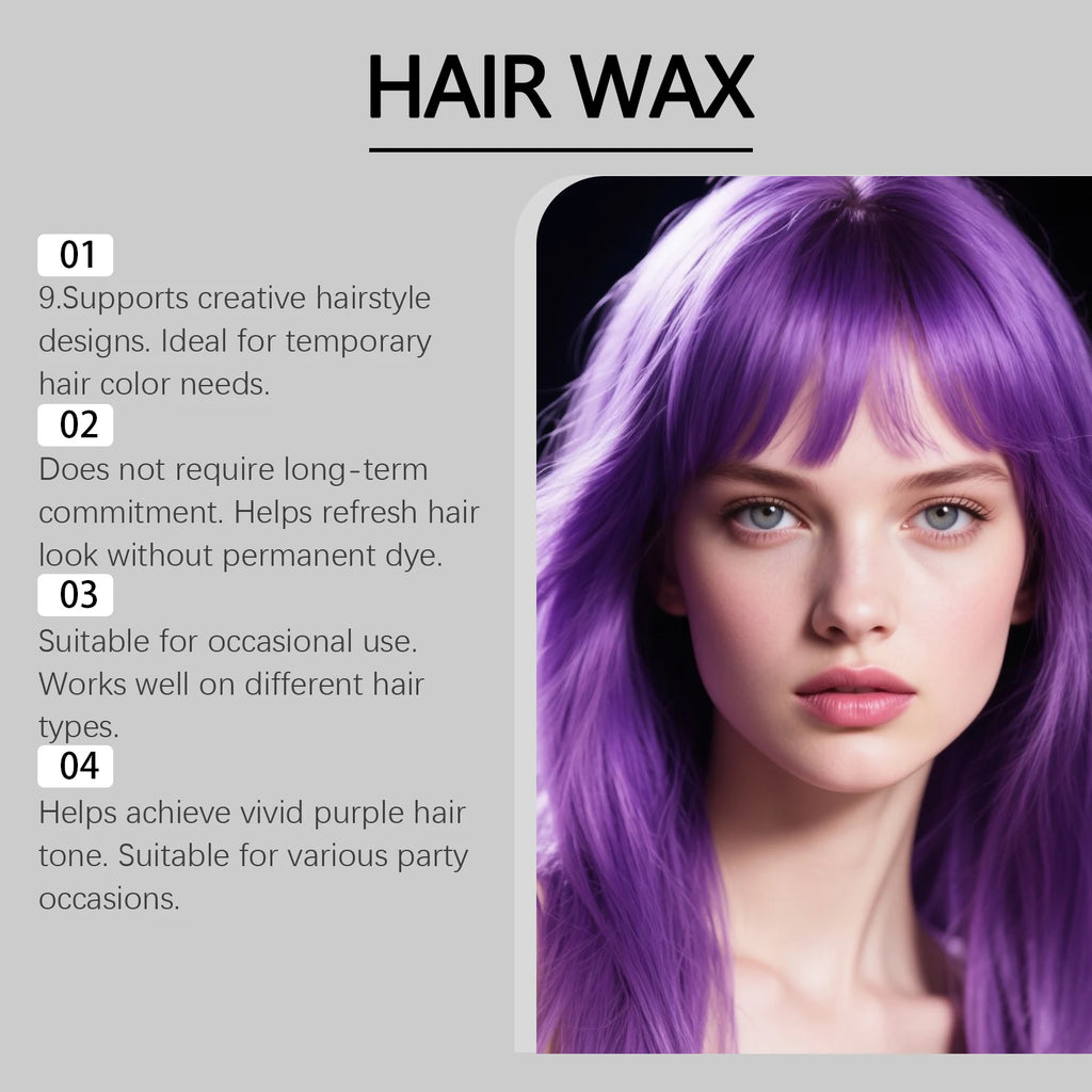 Purple Temporary Hair Color Wax – Wash-Out Dye for Men & Women Temporary Hair Color Wax Oasis Select