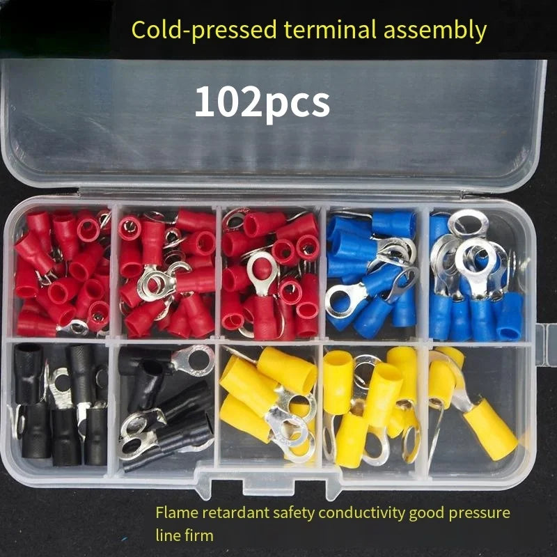 Assorted Crimp Terminal Wire Connector Kit – 102 to 480 Pcs Crimp Terminal Kit Oasis Select 102PCS