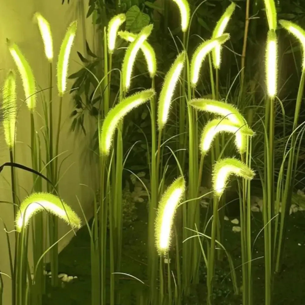 Solar LED Fiber Optic Dogtail Grass Garden Path Light