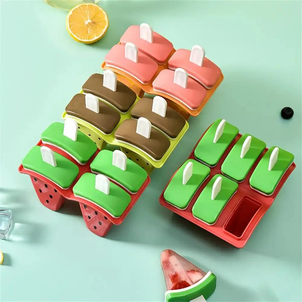 Ice Cream Mold With Cover Watermelon Shape Mold DIY Homemade Ice Popsicle Mould Frozen Juice Milk Kitchen Ice Cream Make Tools Oasis Select