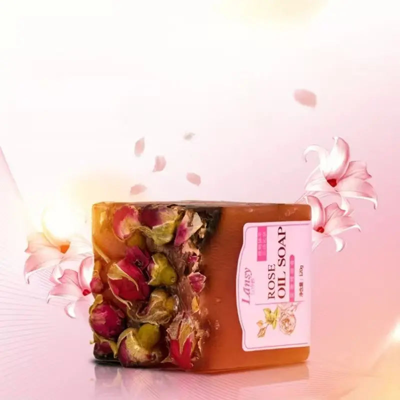 Dried rose flower handmade soap essential oil cleansing soap, moisturizing deep cleansing, face soap, facial soap, shower soap Oasis Select
