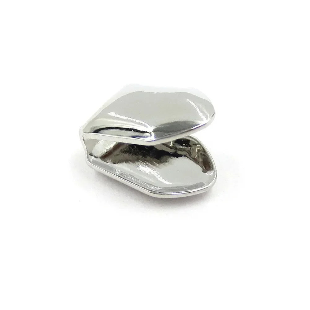 1/5pcs 3 Colors Custom Fit Gold Plated HipHop Single Tooth Grillz Cap Top Bottom Dental Grill Teeth Caps Halloween Cosplay Oasis Select Silver