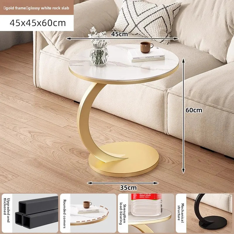 Coffee table marble side table sofa side table balcony small round table bedside table creative corner table small table Oasis Select LM-45CM-JIN