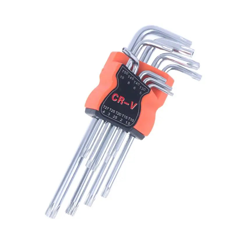 9Pcs Torx Star Wrench Set Allen Keys Hexagon Spanner Dual End L Type Star Screwdriver Hand Repair Tools For DIY Home Repair Oasis Select A2