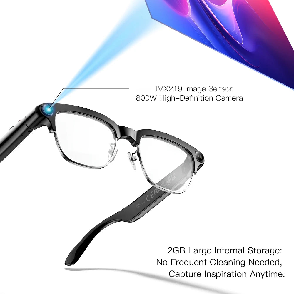 696 Smart Shooting Glasses Voice Assistant Take Photos And Videos Real-Time Translation 800W Camera Smart Glasses Sunglasses Oasis Select