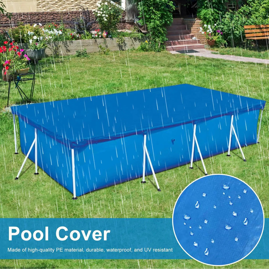 Rectangle Pool Cover Waterproof PE Foldable Inflatable Pool Cover for aboveGround Pool Family Pool Cover Outdoor Paddling Oasis Select