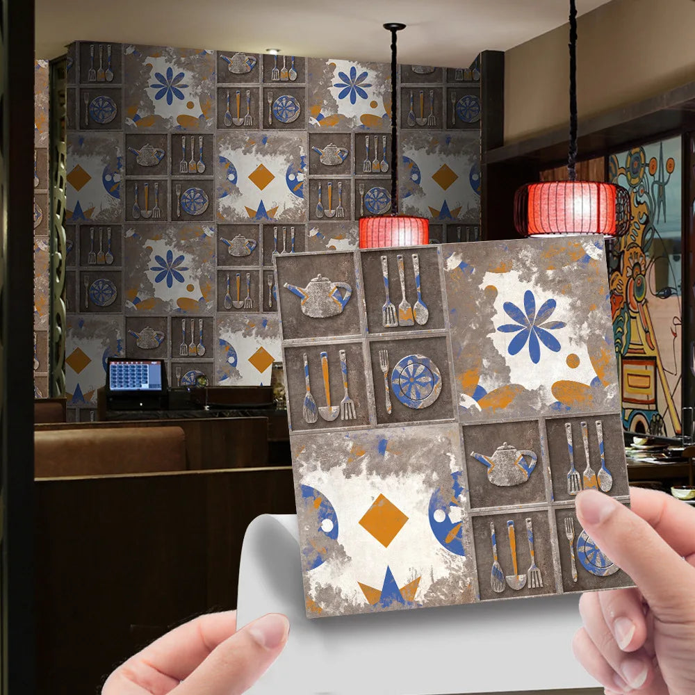 Crystal tiles pasted mosaic wall pasted retro tiles tiles pasted simple kitchen stove stickers pvc wall stickers Oasis Select CRY023 20pcs-20x20cm