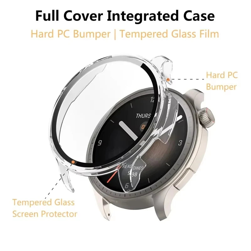 Amazfit Balance A2286 Tempered Glass Case & Screen Protector Smartwatch Protective Case Oasis Select