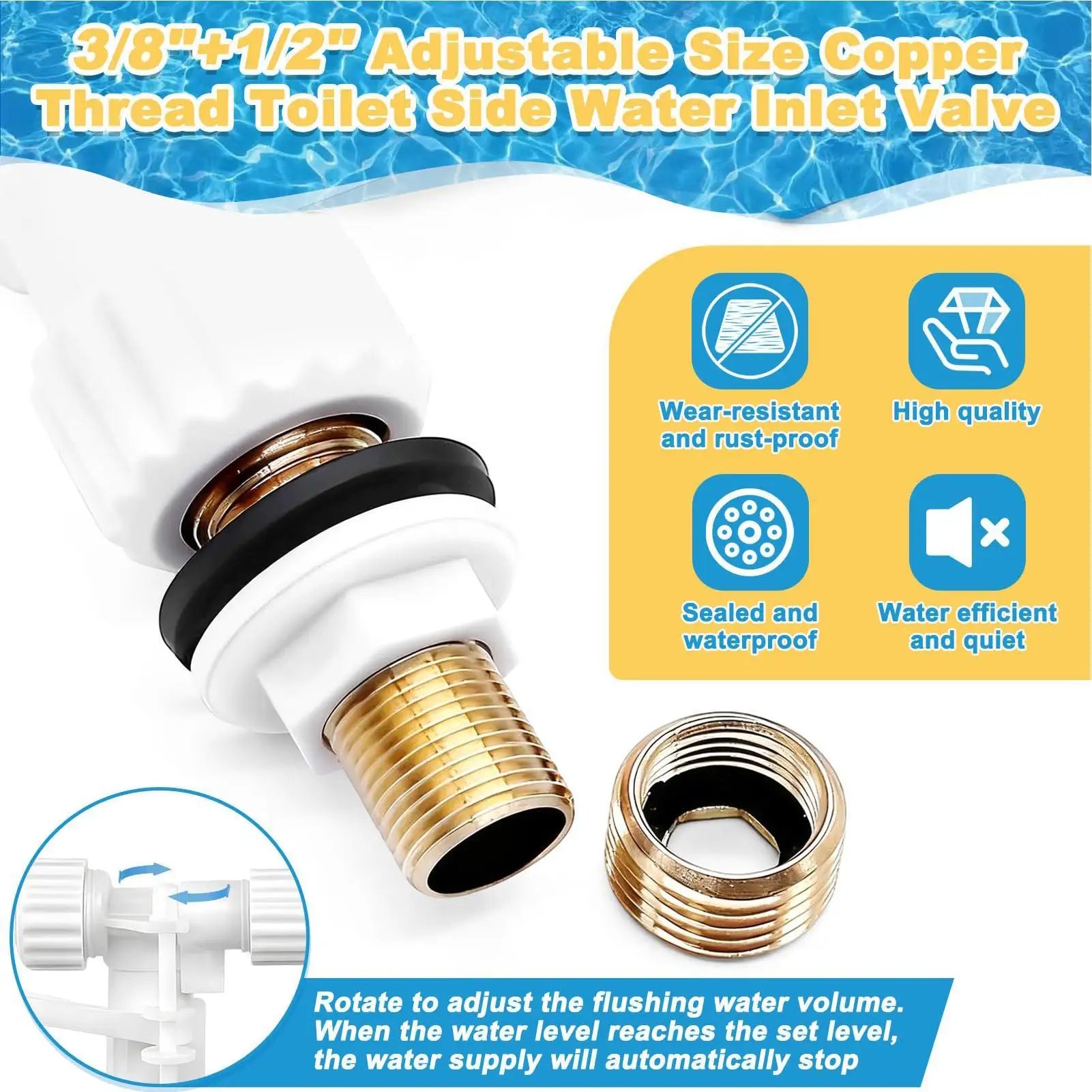Toilet Inlet Shaft Float Valve Replacement Kits Toilet Fill Valve Repair Accessories Toilet Tank Water Inlet Valve Toilet Parts Oasis Select