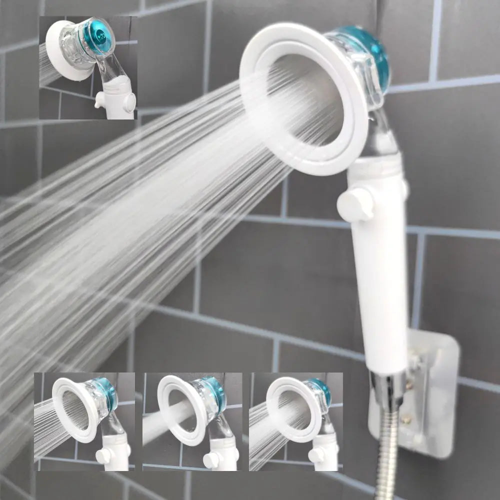 Luxury Design 3 Modes Turbo Fan Shower Head High Pressure Water Saving Spray Adjustable Showerhead Filters Bathroom Accessories Oasis Select White Shower